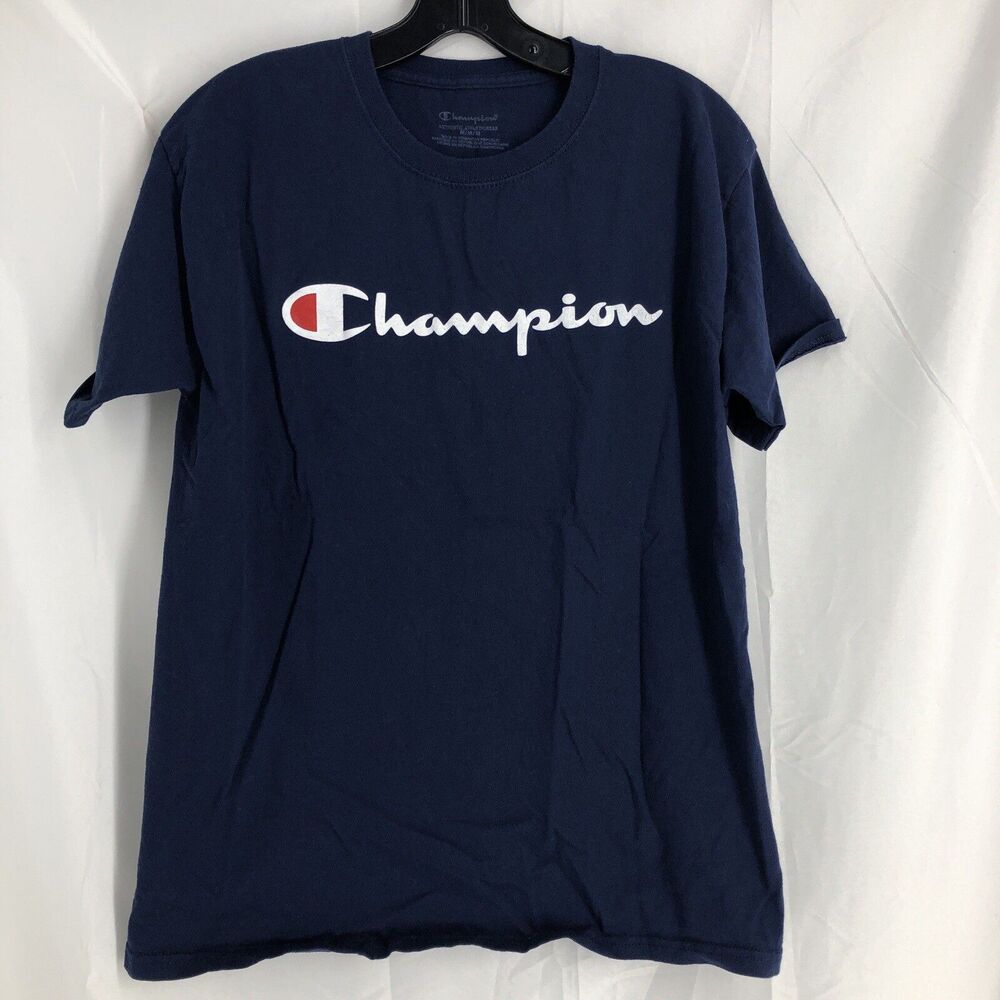 Champion T-Shirt Men's Jersey Tee Classic Fit Navy Size Medium